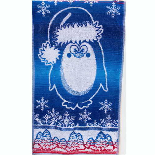 Махровое полотенце Пингвин в шапке 4896 фото